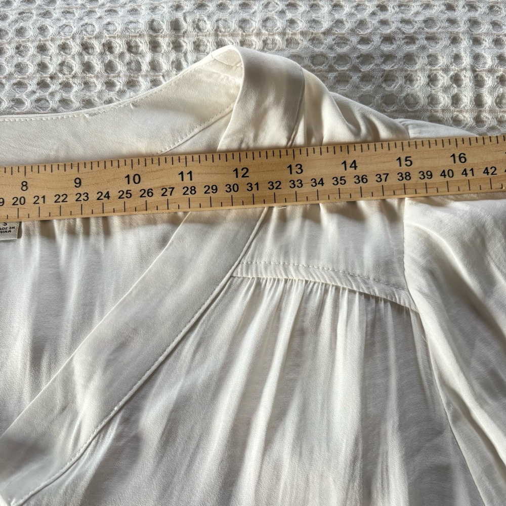 LIVERPOOL V-Neck Popover Blouse Ivory Chiffon Lightweight Piratecore Flowy Sz S - Picture 7 of 9